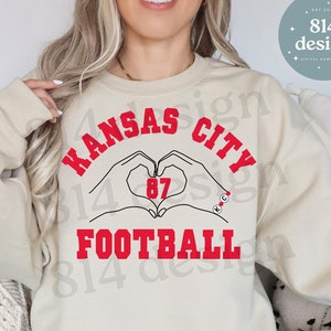 Kansas City Football, 87 PNG, Kelce jpg, Kansas City Football SVG, KC Red Kingdom Game Day, Valentine&#39;s Day, For vinyl, sublimation, dtf