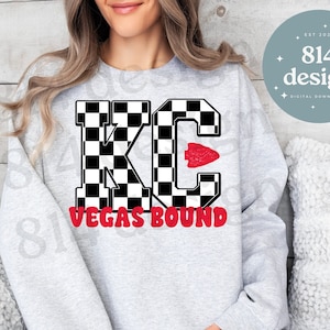 KC Vegas Bound Checker Print Arrowhead PNG, LVIII 2024, Campeonato Mundial de Futebol de Kansas City, Kelce jpg, Red Kingdom, sublimação, dtf