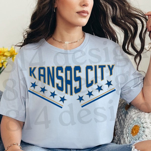 Kansas City Baseball Varsity Stars PNG, KC Baseball, Vintage Royals jpg, Retro Design, Kauffman Stadium, Opening Day, sublimation dtf