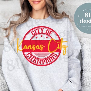 Kansas City City of Champs PNG, KC Football World Cup SVG, Kelce Champs jpg, Red Kingdom Game Day Gear, Vinyl, Sublimation, dtf