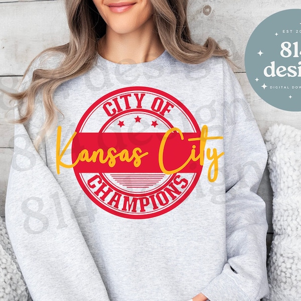 Kansas City City of Champions PNG, KC Football World Championship SVG, Kelce Champs jpg, Red Kingdom Game Day Gear, vinyl, sublimation, dtf