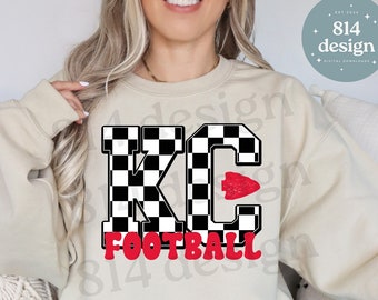 KC Football Checker Print Arrowhead PNG, Las Vegas Bound LVIII 2024, Kansas City World Championship, Kelce jpg, Red Kingdom, sublimation dtf