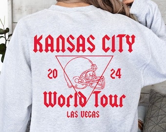Kansas City World Tour Las Vegas 2024 PNG, KC Football Retro Rocker SVG, Concert Style Tee jpg, Red Kingdom Game Day Gear, sublimation, dtf