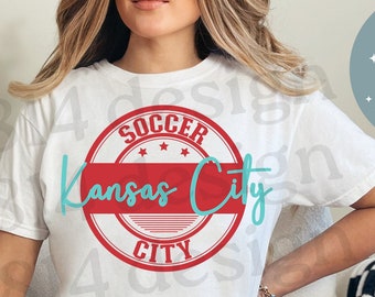 Kansas City Soccer City PNG, KC Women's Soccer, Current jpg, KC Baby, Women's Sports, Red and Teal, Kansas City Sports, sublimation, dtf