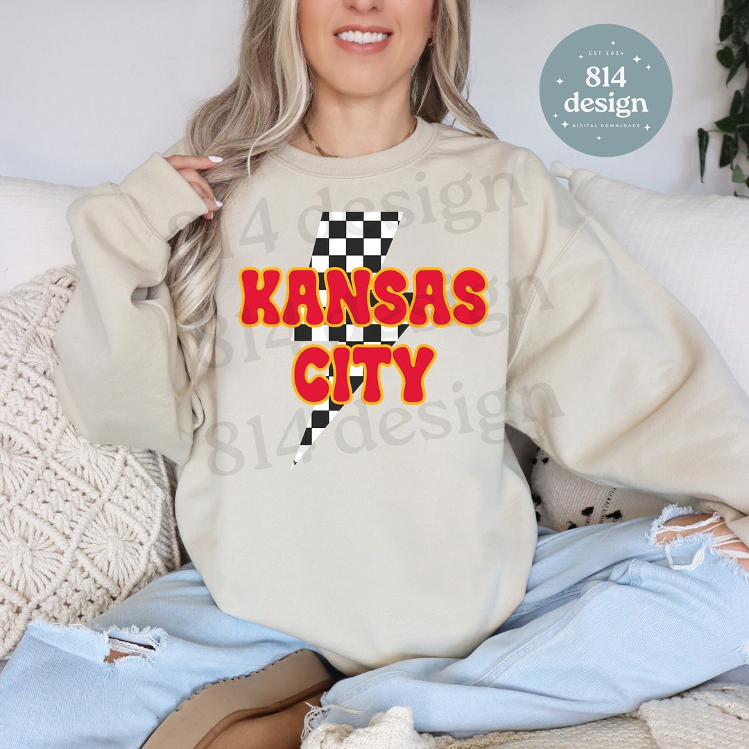 Kansas City Checkered Lightning Bolt PNG, Kelce Jpg, KC Football Retro ...