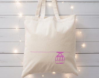 Gondola tote bag, ski, simple