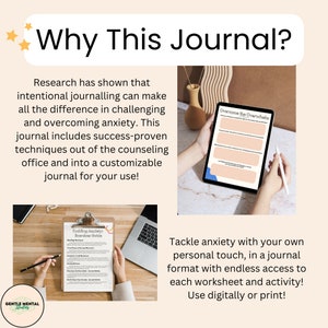 Anxiety Relief Journal Canva Template | Mental Health Tracker (digital ...
