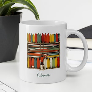 Coffee Mug for Surfer Surfboard Collection Surfboard Coffee Cup for Surfboard Collector Ocean Lover Surfboard Quiver for Beach House