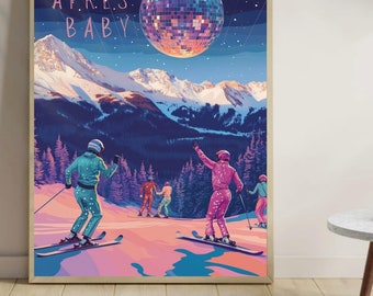 Apres Ski poster gift for ski lover ski cabin decor ski print for ski chalet, ski cabin poster, apres ski print, apres baby skiing gift idea