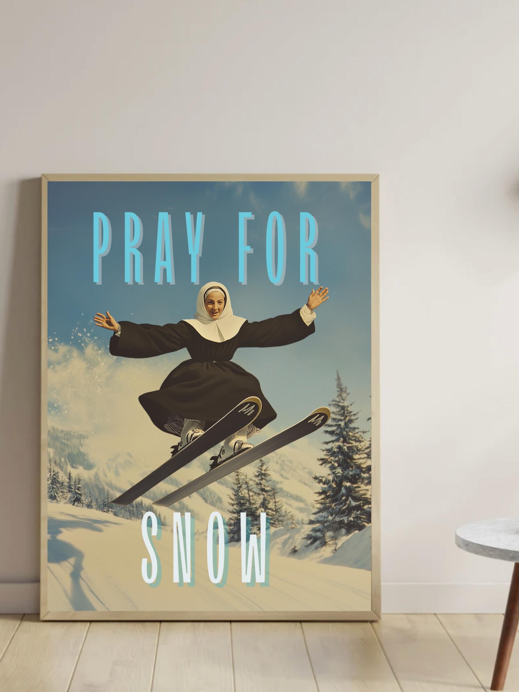 Ski poster, ski print gift for skiier digital print digital poster download, unframed wall art for cabin decore, apres ski nun, cabine decor