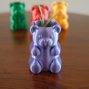 Kawaii Gummy Bear Planter with Drainage Hole | 4” Cute Pot | Colorful Gummy Bear Plant Pot | Unique Room Decor Gift