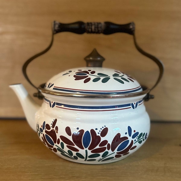 Asta Tea Kettle - Floral Design - Vintage