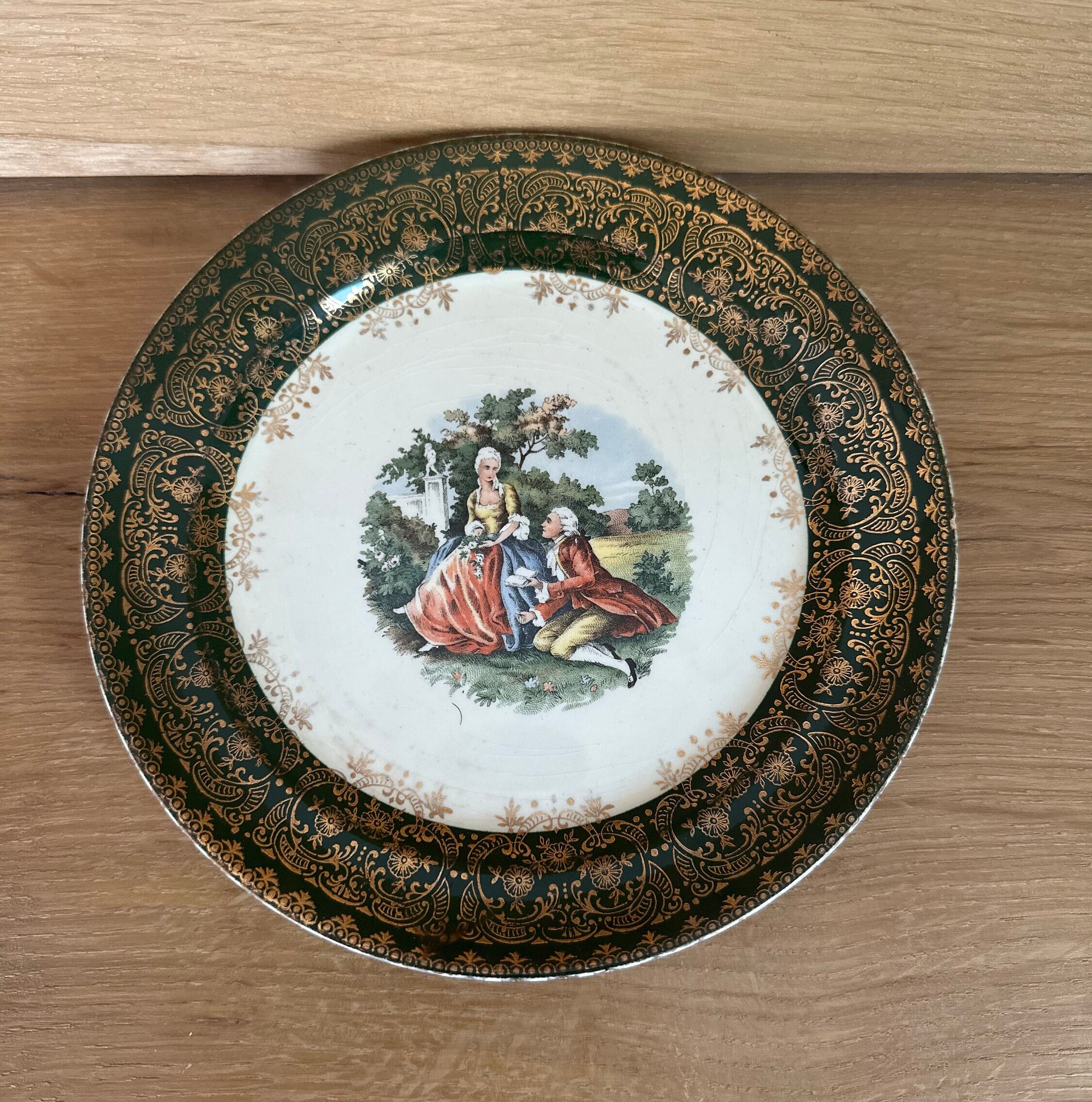 Taylor, Smith & Taylor Plates - Set of 2 Bread and Butter Plates - Colonial Courtship Design