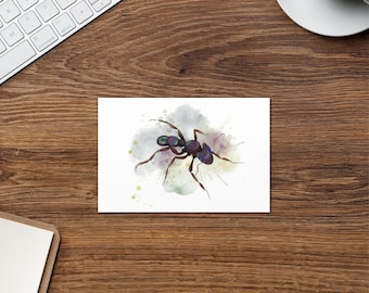 Tarjeta de felicitación con hormigas en acuarela, arte de la vida silvestre australiana