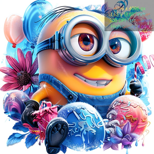 Minion Png, Minions Bündel, Minions Clipart, 3D Aquarell Splash Png, 300 dpi transparente Bilder, Minion T-Shirt-Design, Sofortiger digitaler Download