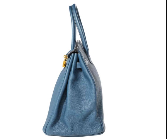 Birkin Leather Handbag Epsom Blue - image 2