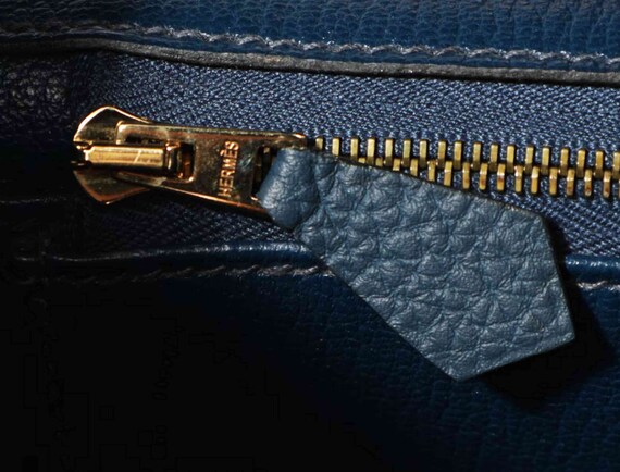 Birkin Leather Handbag Epsom Blue - image 7
