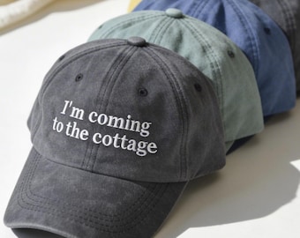 Cottagecore Dad Hat, Embroidered Baseball Cap, Summer Vacation