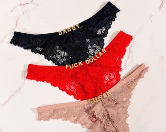 Personalized Name G-strings ,Custom Name Thong, Monogram Thong, Symbol Thong, Name Thong
