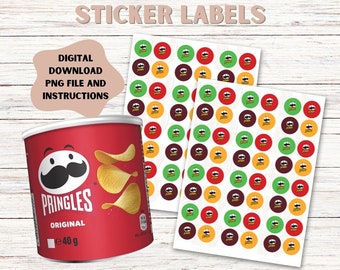 Pringle Stickers | Good for Custom Pringle Favors | Digital Download | Pringle Label Stickers | Pringles Label | Pringles Stickers