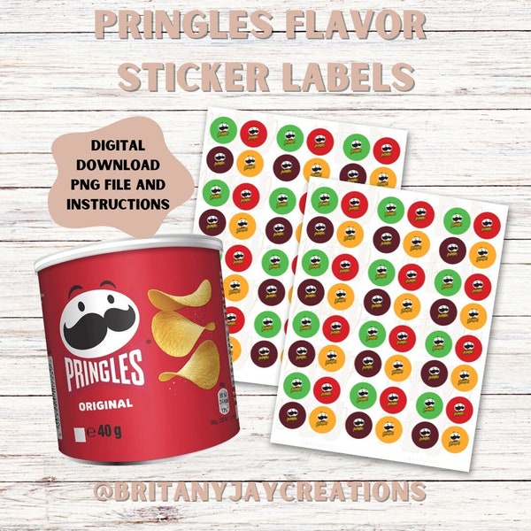 Pringle Stickers | Good for Custom Pringle Favors | Digital Download | Pringle Label Stickers | Pringles Label | Pringles Stickers
