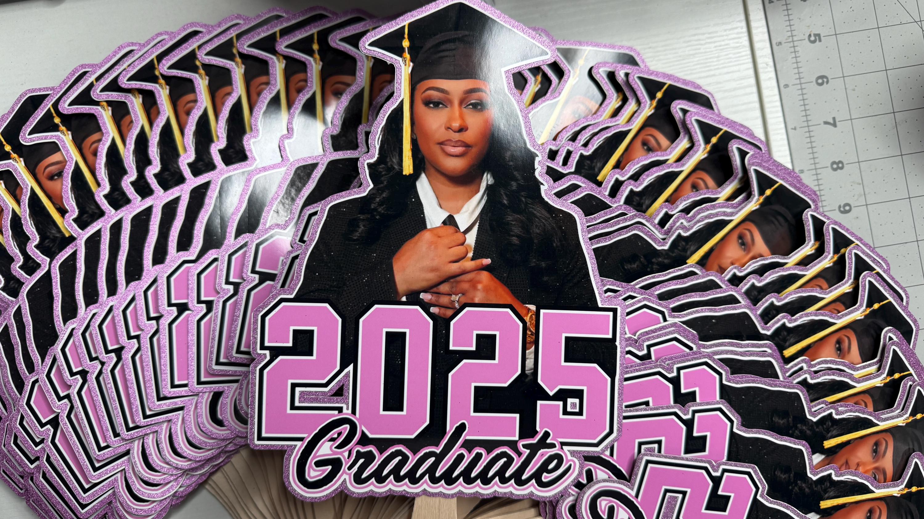 Custom Hand Fan | Graduation Favors | Custom Graduation Fans | Party Fans | Custom Favors | Birthday Fans | Face Fans | Birthday Favors