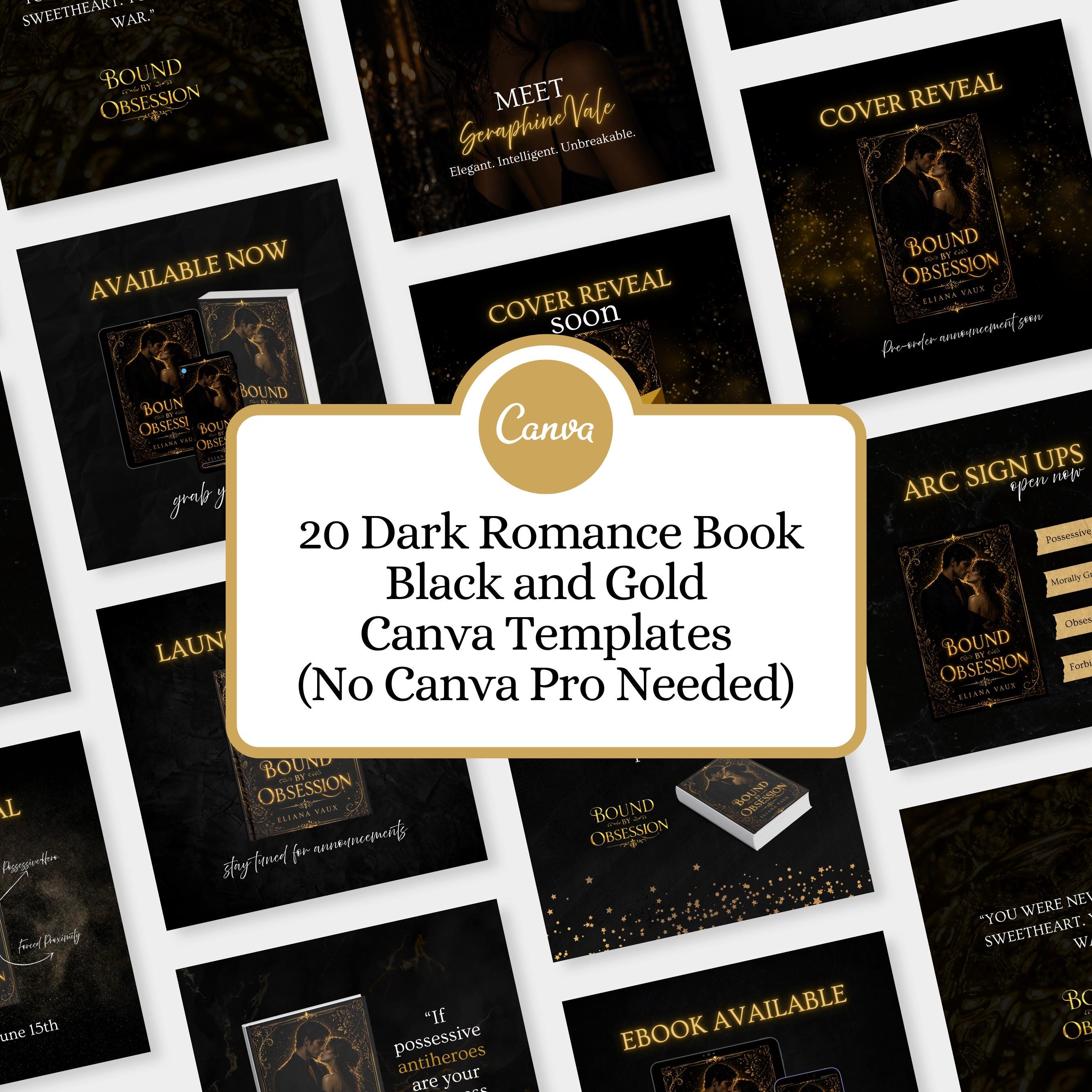 20 Dark Romance Book Launch Bundle Canva Templates | Instagram ...