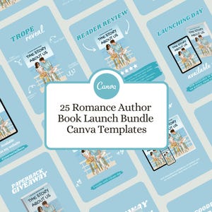 25 modèles d&#39;auteur romantique bleu sarcelle | Lot de publications Instagram pour le lancement du livre | Modèles de bookstagram modifiables pour les auteurs