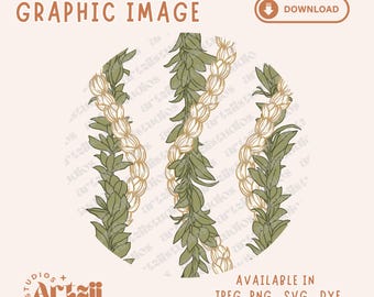 Maile and Pikake Lei Twist SVG PNG (Digital Download)