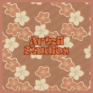 Retro Plumeria Pattern: Seamless Digital Paper (12&quot;x12&quot; PNG File)
