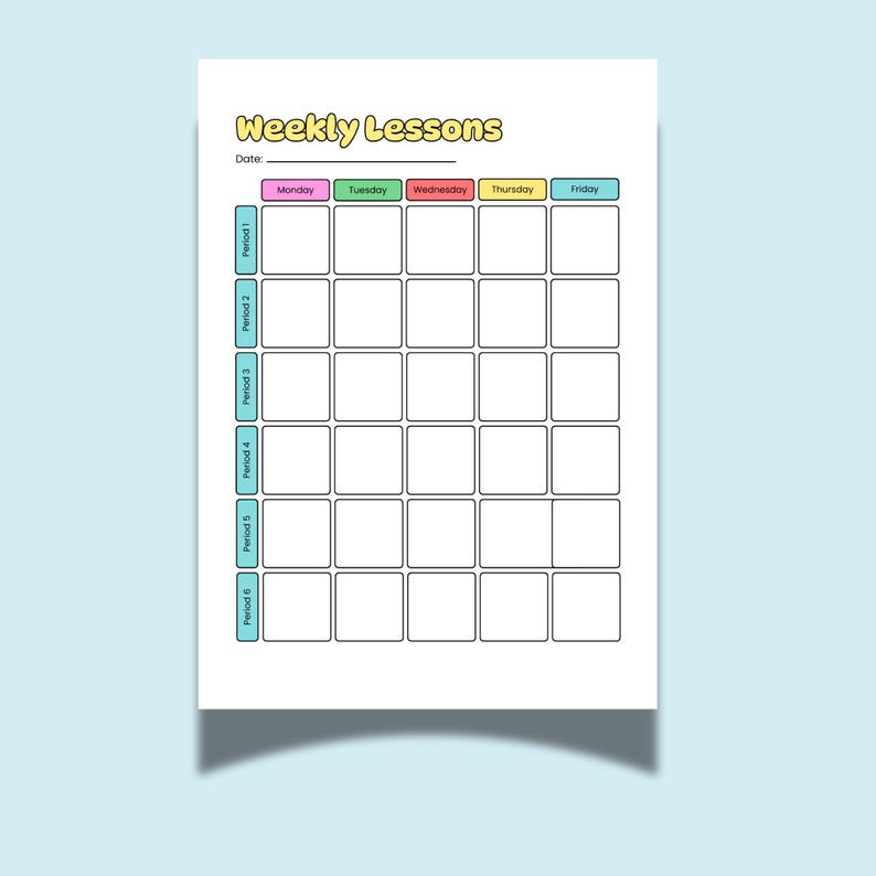 Teacher Planner Printable: Lesson Plans, Schedules (PDF-PNG, A4 + US ...