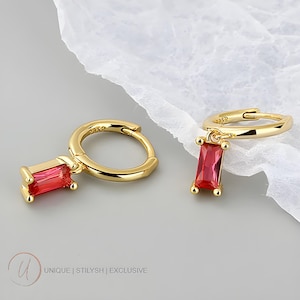 Pendientes de aro colgantes: minimalistas, hipoalergénicos, delicados pendientes de diamantes y aros colgantes para ella.