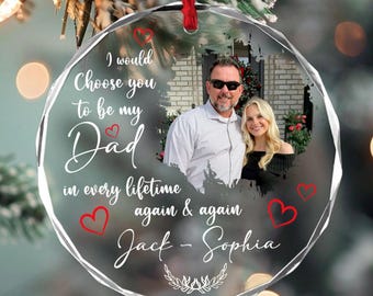 Personalized Dad Photo Ornament, Custom Keepsake Gift