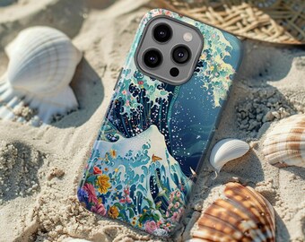 Abstract Sea Wave Flower Phone Case, KidzooSimple