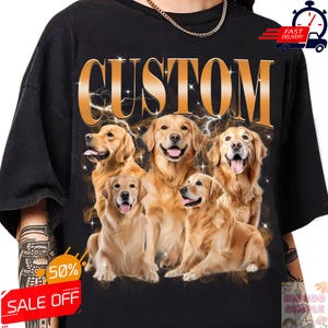 Custom Comfort Colors Vintage Bootleg Pet Photo Shirt, Custom Dog Bootleg Gift, Personalized Dog Bootleg Top, Pet Dog Cat Shirt 90&#39;s Rap Tee