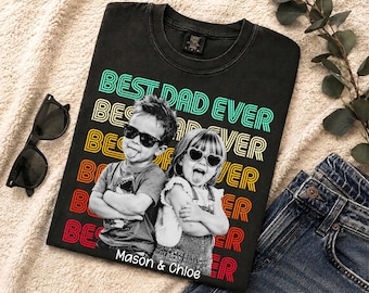 Custom Photo Dad Shirt: Personalized Fathers Day T-Shirt With Kids Image, Funny Dad Shirt, Best Dad Ever Shirt, New Dad Gift