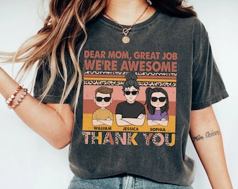 Custom Funny Mom Comfort Colors T-Shirt, Personalized Mother's Day Gift