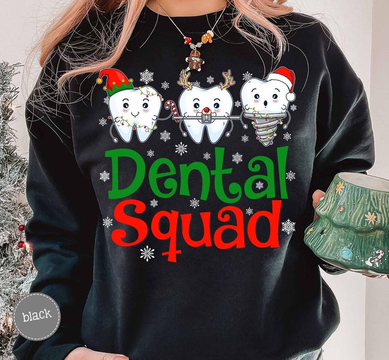 Christmas Dental Squad Sweatshirt, Funny Elf Christmas Teeth Shirt