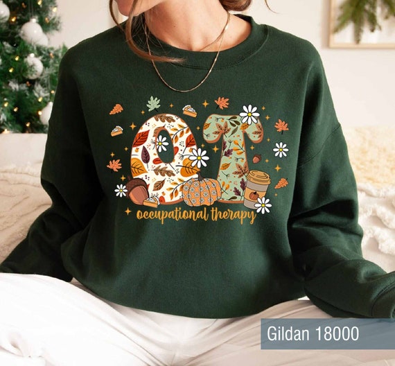 Occupational Therapy Fall Sweatshirt, Occupational Therapist Fall Shirt, Falling For Ot, Custom Job SLP OT Sweater, Pumpkin Flower OTA Shirt