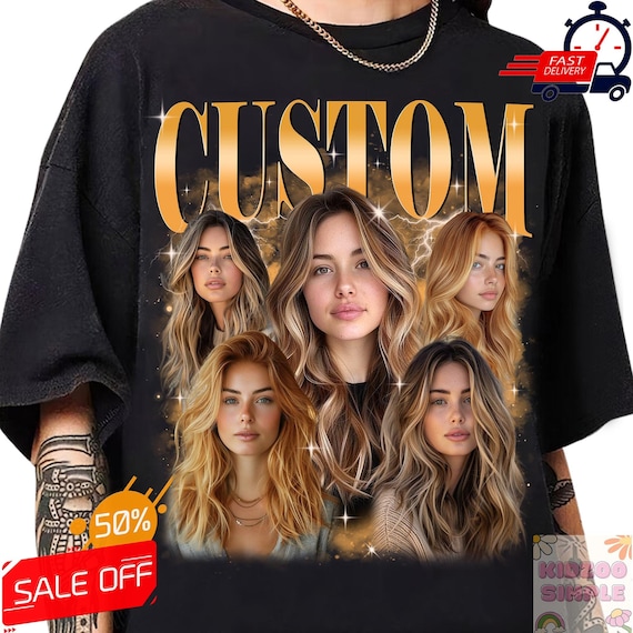 Custom Photo Bootleg Girlfriend Shirt, Comfort Colors Custom Face Shirt, 90s Retro Face Collage Tee, Personalized Birthday Bootleg Gift