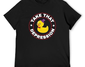 Depression Fighting Magic-Tastical Back Flipping Duck Men's T-shirt 100% cotton