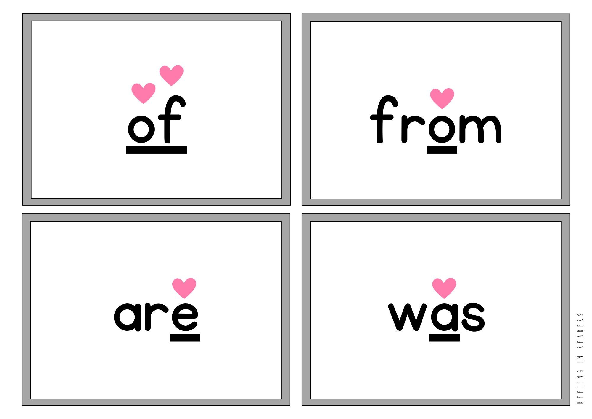 UFLI Inspired Heart Word Flash Cards | Printable - Etsy