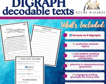 10 Digraph Decodable Passages with Comprehension | Phonics-Based | SoR