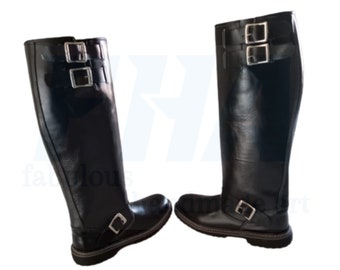 Handmade Black Leather Riding Boots, Men's Equestrian Shoes