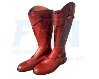 Brown Leather Riding Boots, Handmade Tall Riding Boots, Equestrian Boots, Brown Knee High Riding Boots, Full Grain Leather Riding Boots
