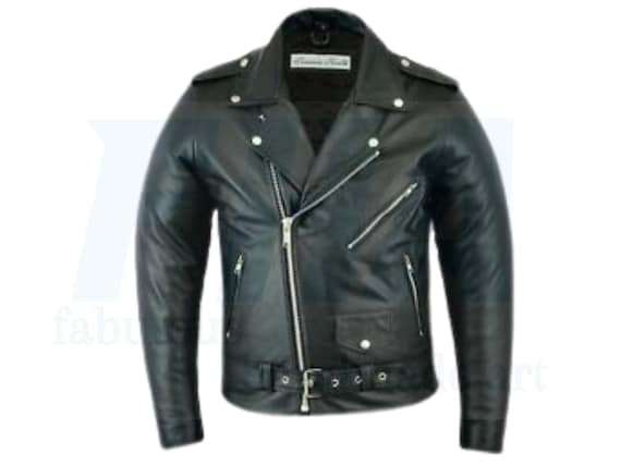 Iconic Marlon Brando Jacket, Men Black Perfecto Classic Brando
