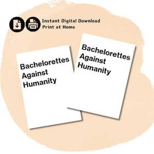Juego de cartas "Bachelorettes Against Humanity" blanco/transparente / IMPRIMIBLE / Juego de despedida de soltera estilo Cards Against Humanity
