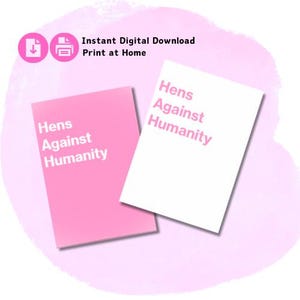 Gioco di carte Pink Hens Against Humanity / STAMPABILE / Gioco di carte per la festa delle galline in stile Cards Against Humanity