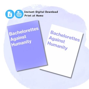 Blue Bachelorettes Against Humanity Card Game | PRINTABLE | Cards Against Humanity Style Bachelorette Party game