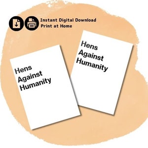 White/Clear Hens Against Humanity Card Game | PRINTABLE | Cards Against Humanity style hens night party game